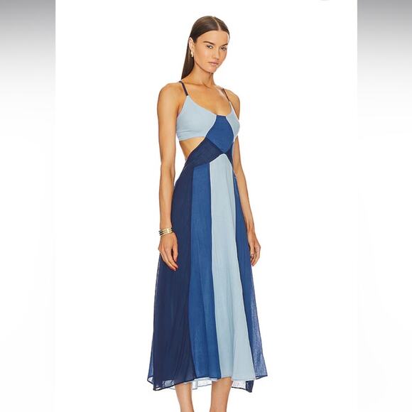 NWT Love the Label Cut Out Midi Dress in Blue Ombre Medium - Picture 2 of 15